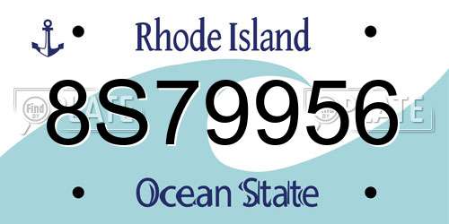 8S79956 Rhode Island License Plate
