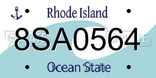 8SA0564 Rhode Island License Plate