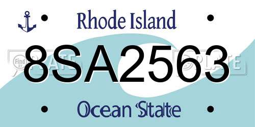 8SA2563 Rhode Island License Plate