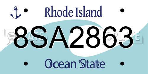 8SA2863 Rhode Island License Plate