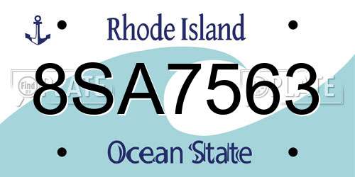 8SA7563 Rhode Island License Plate