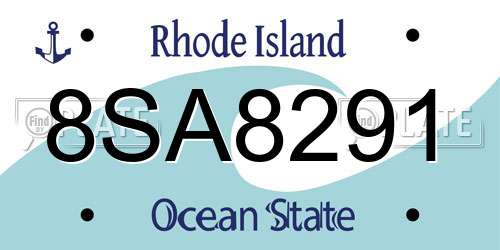 8SA8291 Rhode Island License Plate