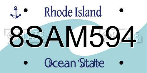 8SAM594 Rhode Island License Plate