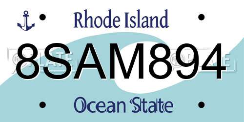 8SAM894 Rhode Island License Plate