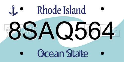 8SAQ564 Rhode Island License Plate