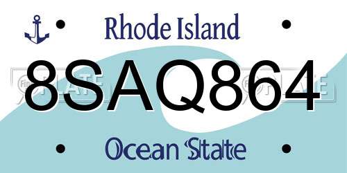 8SAQ864 Rhode Island License Plate
