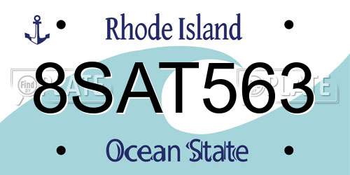 8SAT563 Rhode Island License Plate