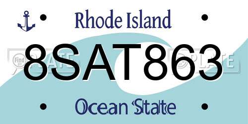 8SAT863 Rhode Island License Plate