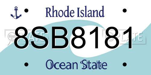 8SB8181 Rhode Island License Plate