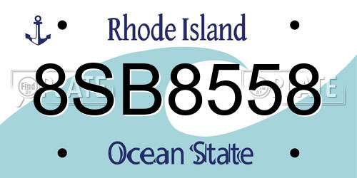 8SB8558 Rhode Island License Plate