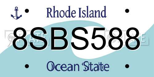 8SBS588 Rhode Island License Plate