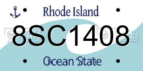 8SC1408 Rhode Island License Plate