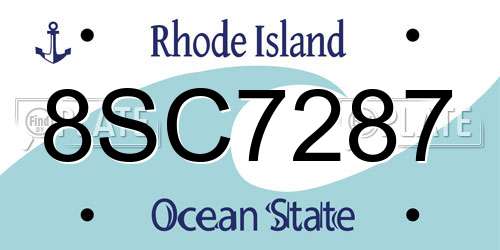 8SC7287 Rhode Island License Plate