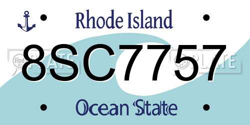 8SC7757 Rhode Island License Plate