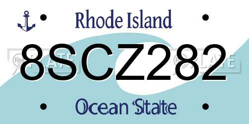 8SCZ282 Rhode Island License Plate