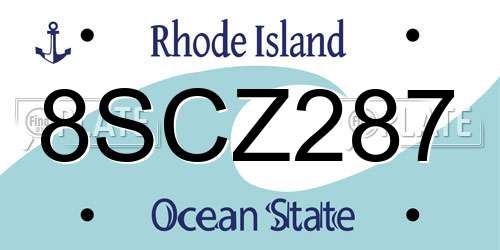 8SCZ287 Rhode Island License Plate