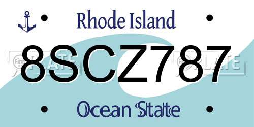 8SCZ787 Rhode Island License Plate