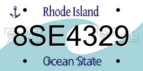 8SE4329 Rhode Island License Plate