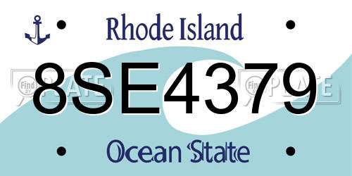 8SE4379 Rhode Island License Plate