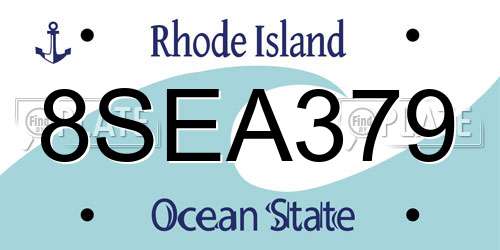 8SEA379 Rhode Island License Plate