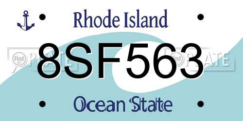 8SF563 Rhode Island License Plate