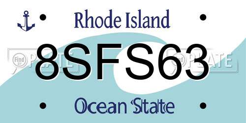 8SFS63 Rhode Island License Plate