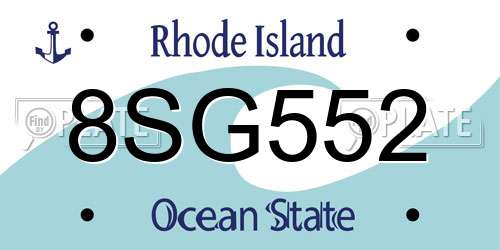 8SG552 Rhode Island License Plate
