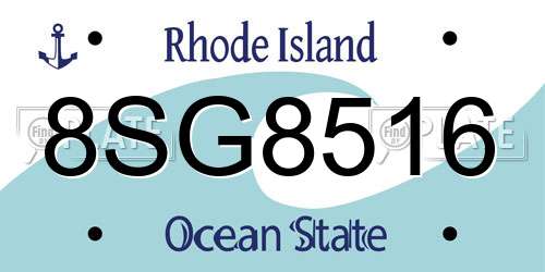 8SG8516 Rhode Island License Plate