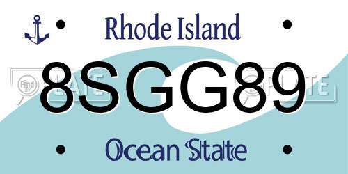 8SGG89 Rhode Island License Plate