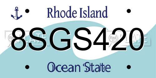 8SGS420 Rhode Island License Plate