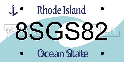 8SGS82 Rhode Island License Plate