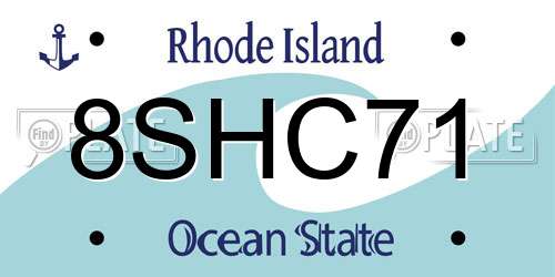 8SHC71 Rhode Island License Plate