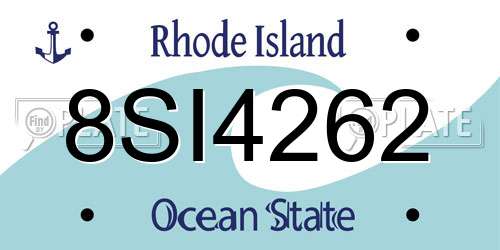 8SI4262 Rhode Island License Plate
