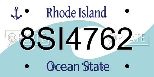 8SI4762 Rhode Island License Plate