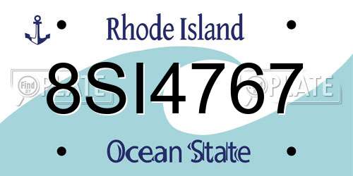 8SI4767 Rhode Island License Plate