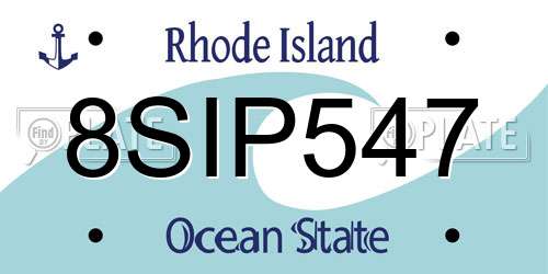 8SIP547 Rhode Island License Plate