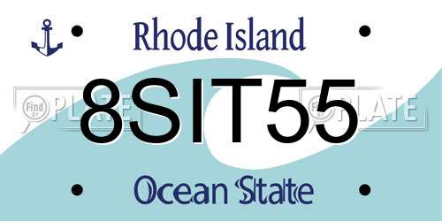 8SIT55 Rhode Island License Plate