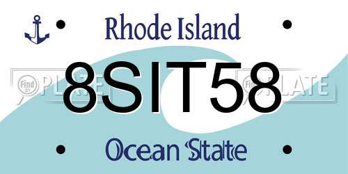 8SIT58 Rhode Island License Plate