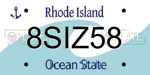 8SIZ58 Rhode Island License Plate