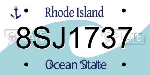 8SJ1737 Rhode Island License Plate