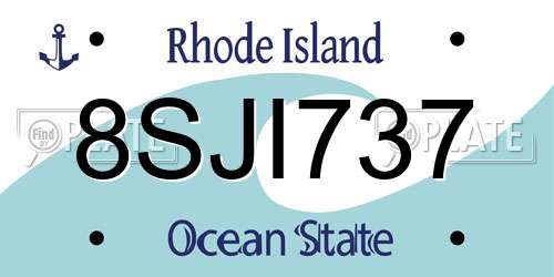 8SJI737 Rhode Island License Plate