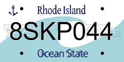 8SKP044 Rhode Island License Plate