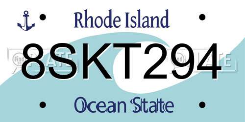 8SKT294 Rhode Island License Plate