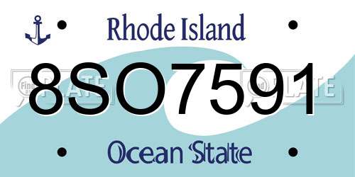 8SO7591 Rhode Island License Plate
