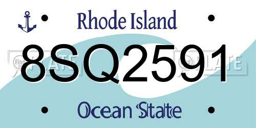 8SQ2591 Rhode Island License Plate