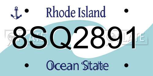 8SQ2891 Rhode Island License Plate