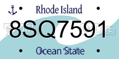 8SQ7591 Rhode Island License Plate