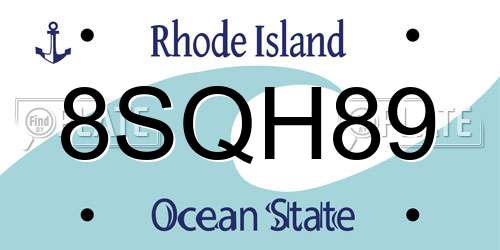 8SQH89 Rhode Island License Plate