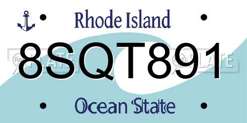 8SQT891 Rhode Island License Plate