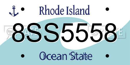8SS5558 Rhode Island License Plate
